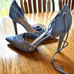 Christian Siriano Size 9.5 Light Blue Lace Up Stilleto Heels- NWOT